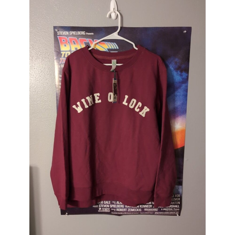 Green Tea Pullover Sweater Wine Size L Wine O Clock Error